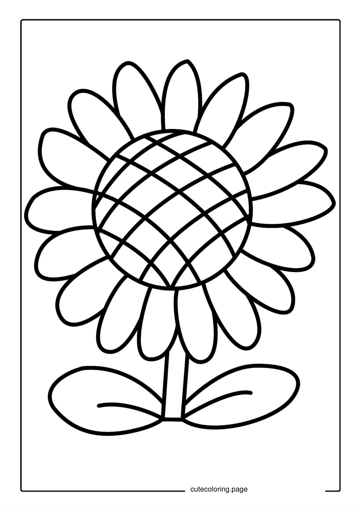 Simple Sunflower Coloring In coloring page