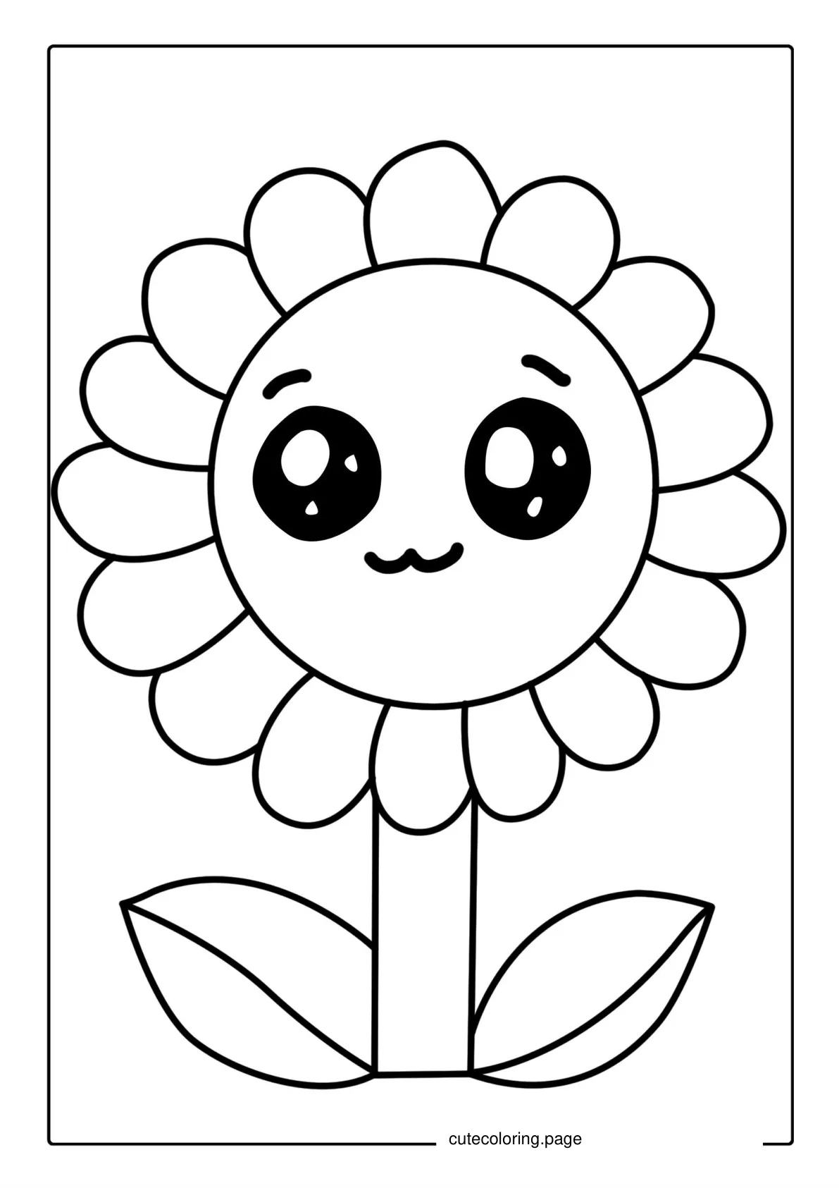 Simple Sunflower Coloring Sheet coloring page