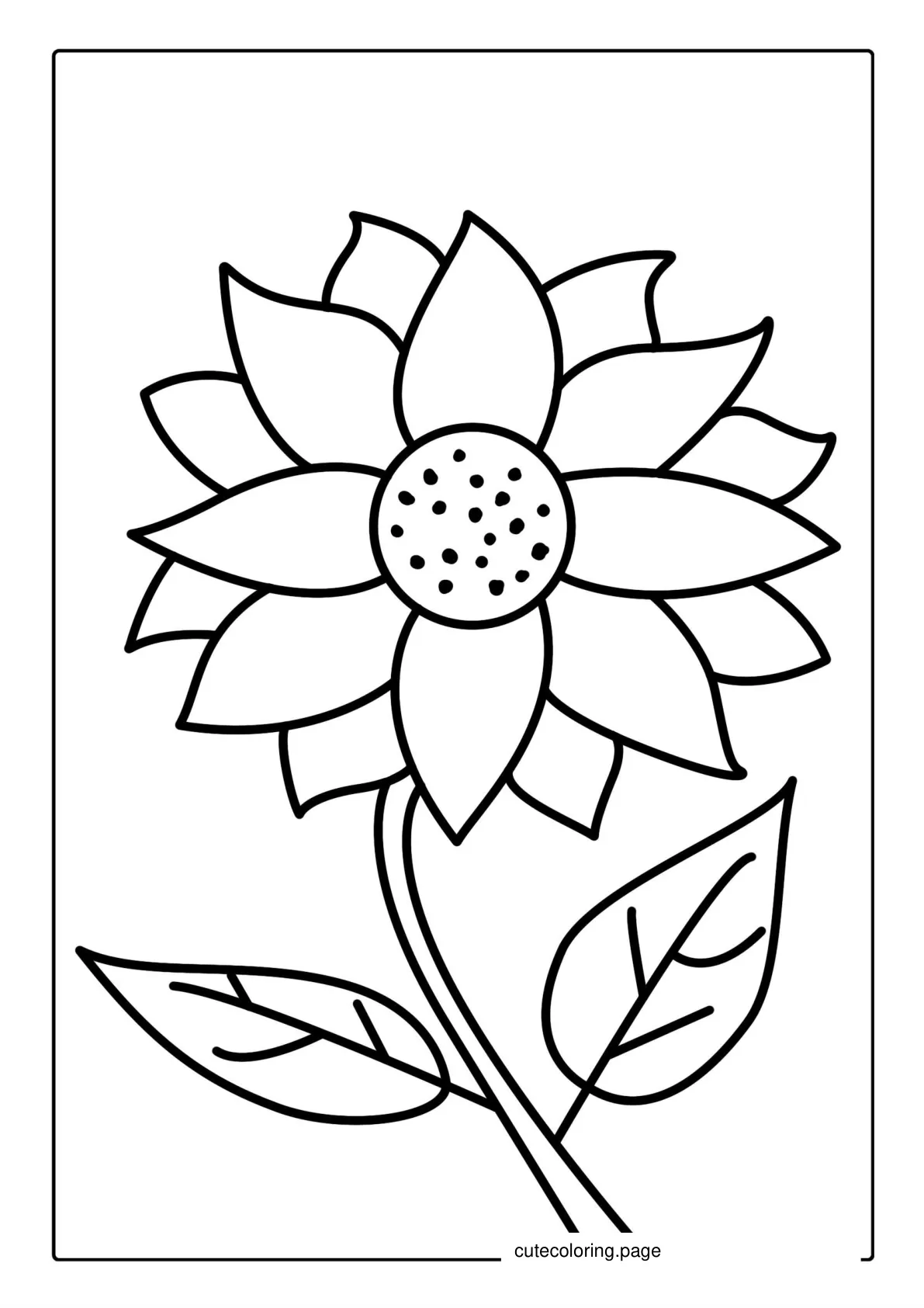 Simple Sunflower To Color coloring page