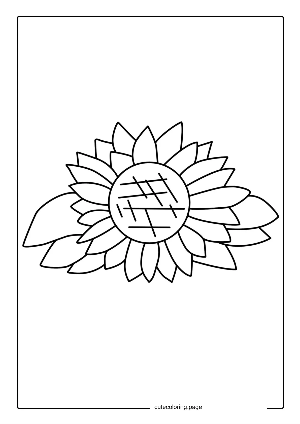 Small Outline Of A Sunflower coloring page