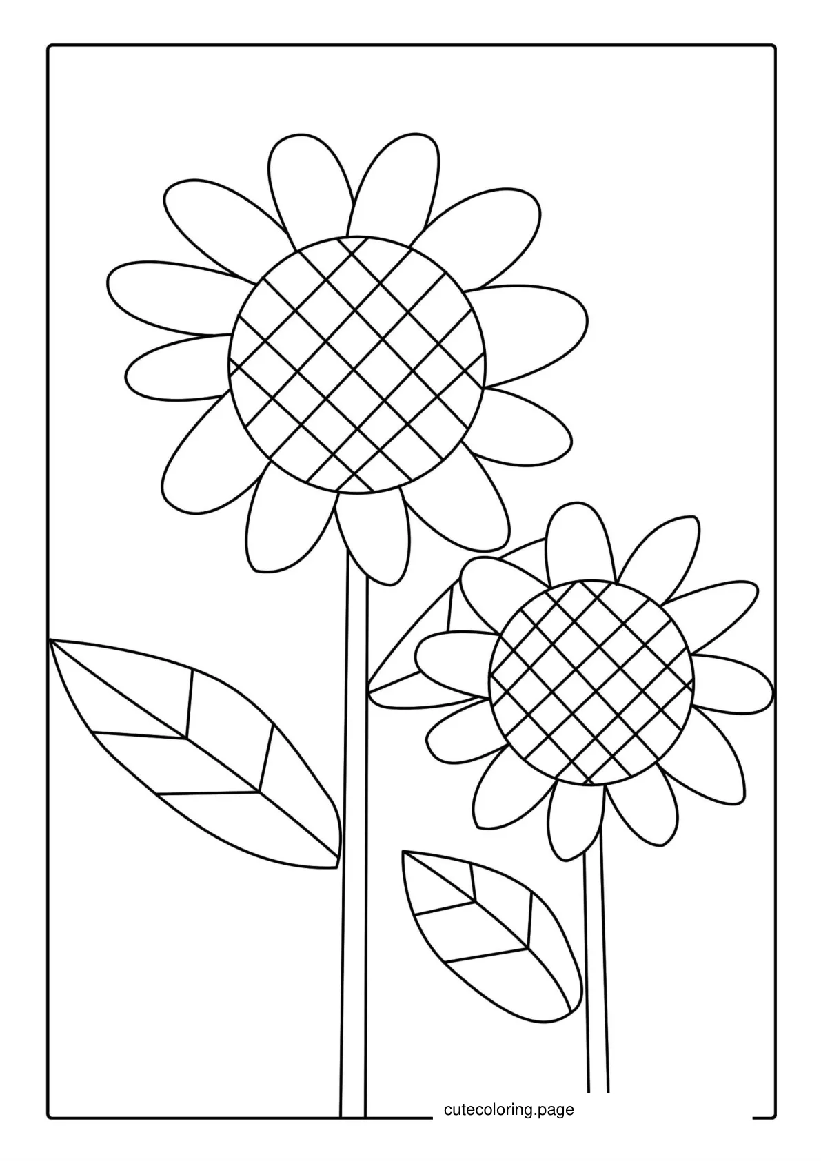 Sunflower Outline Coloring Sheet coloring page