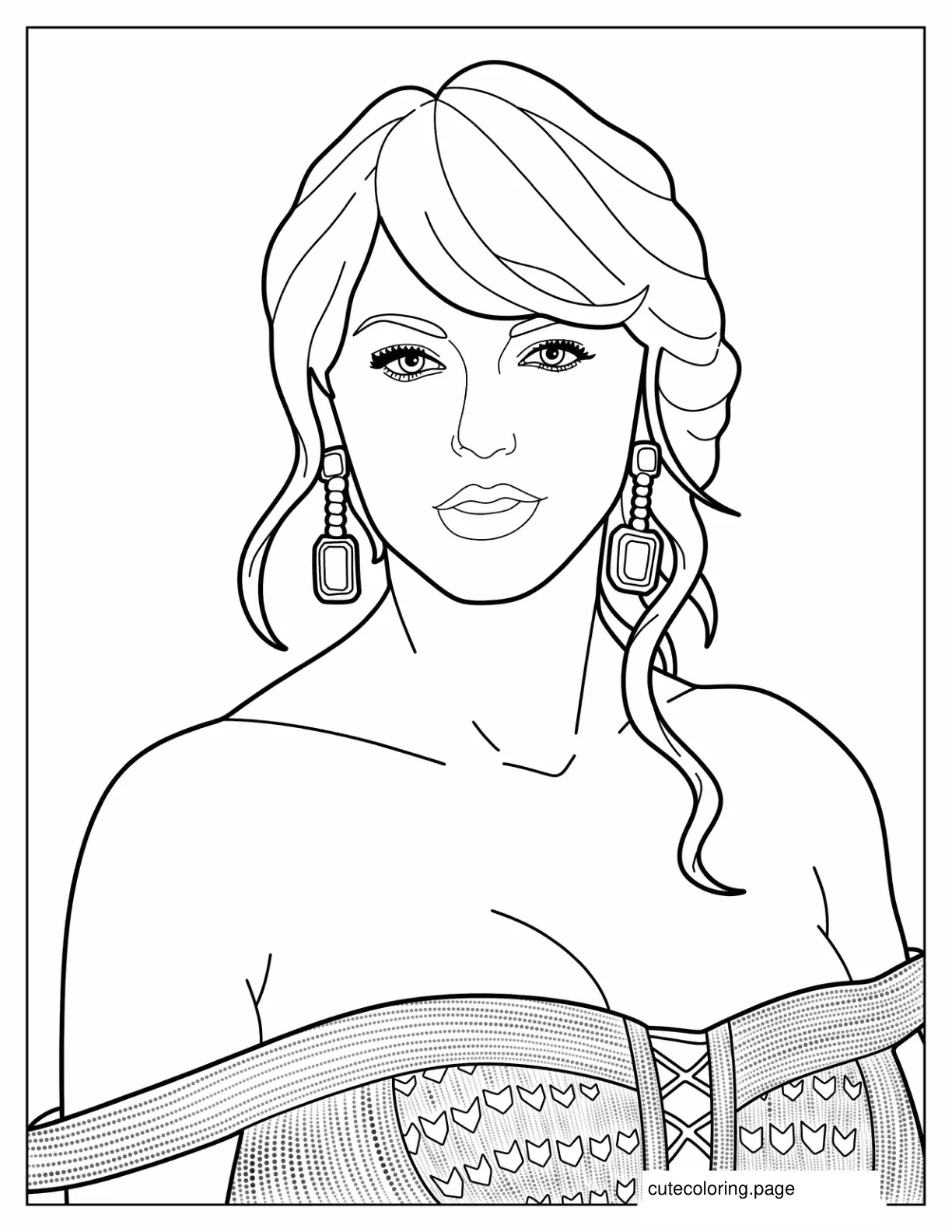 Close Up Of Taylor Swift_s Face coloring page