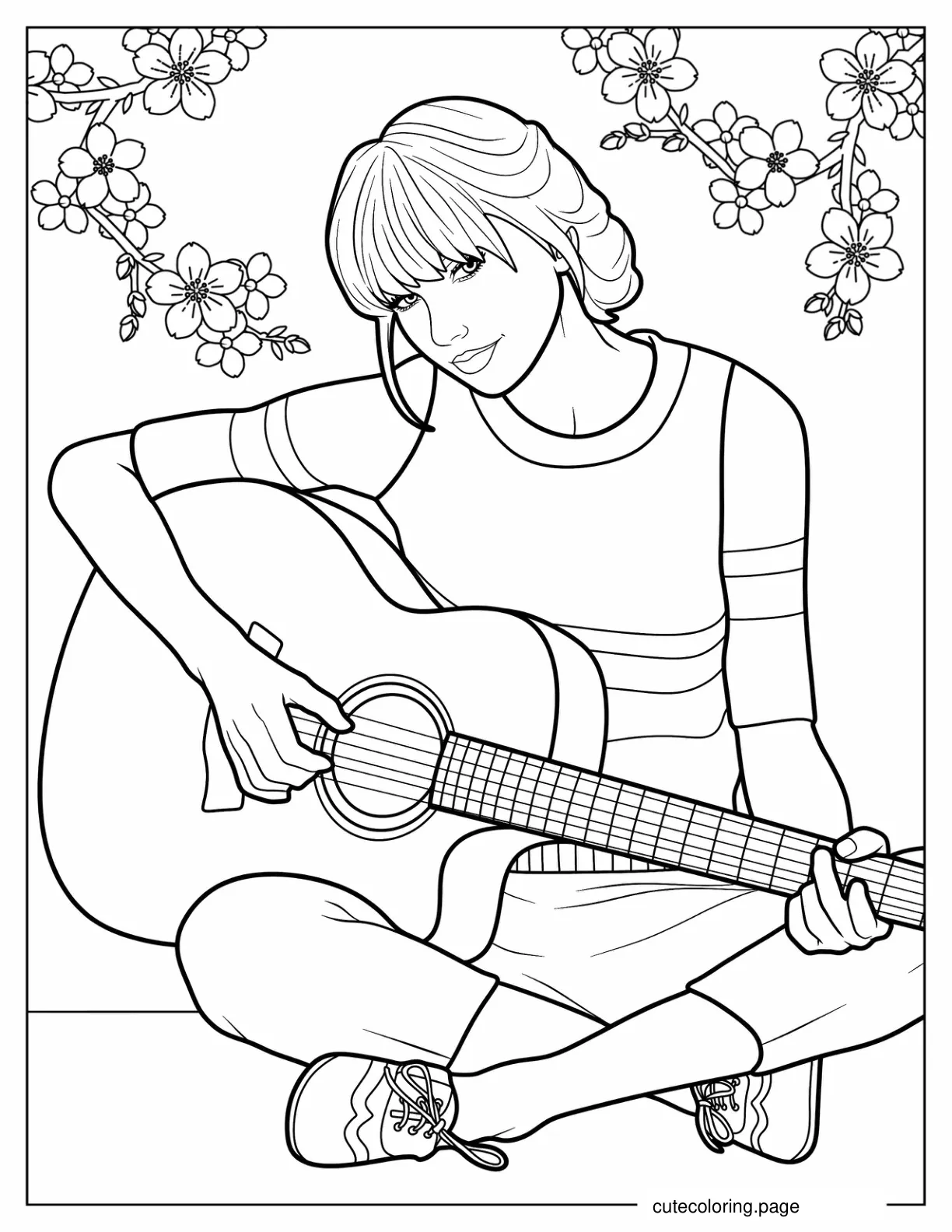 Coloring Sheet Of Young Taylor Swift coloring page