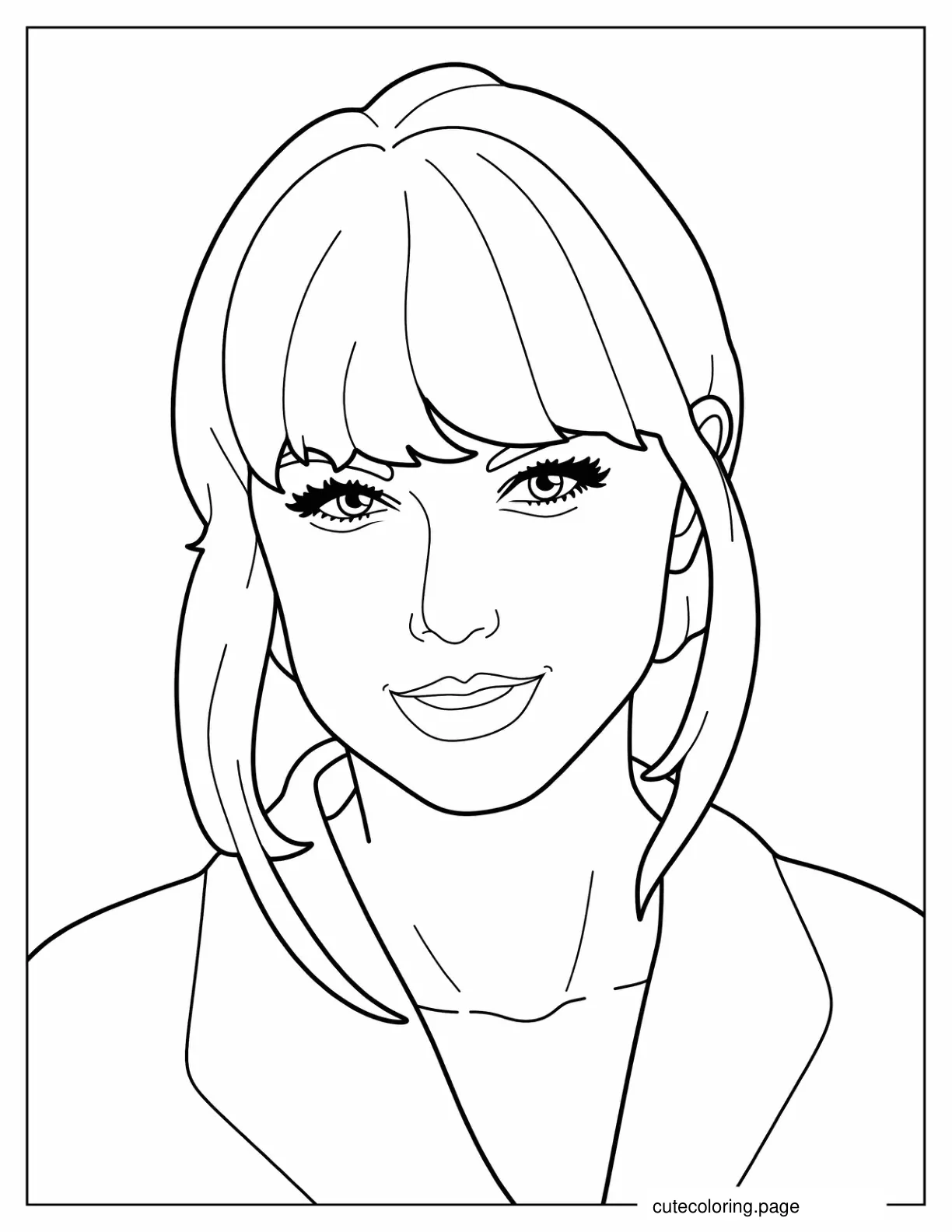 Easy Outline Of Taylor Swift_s Face coloring page