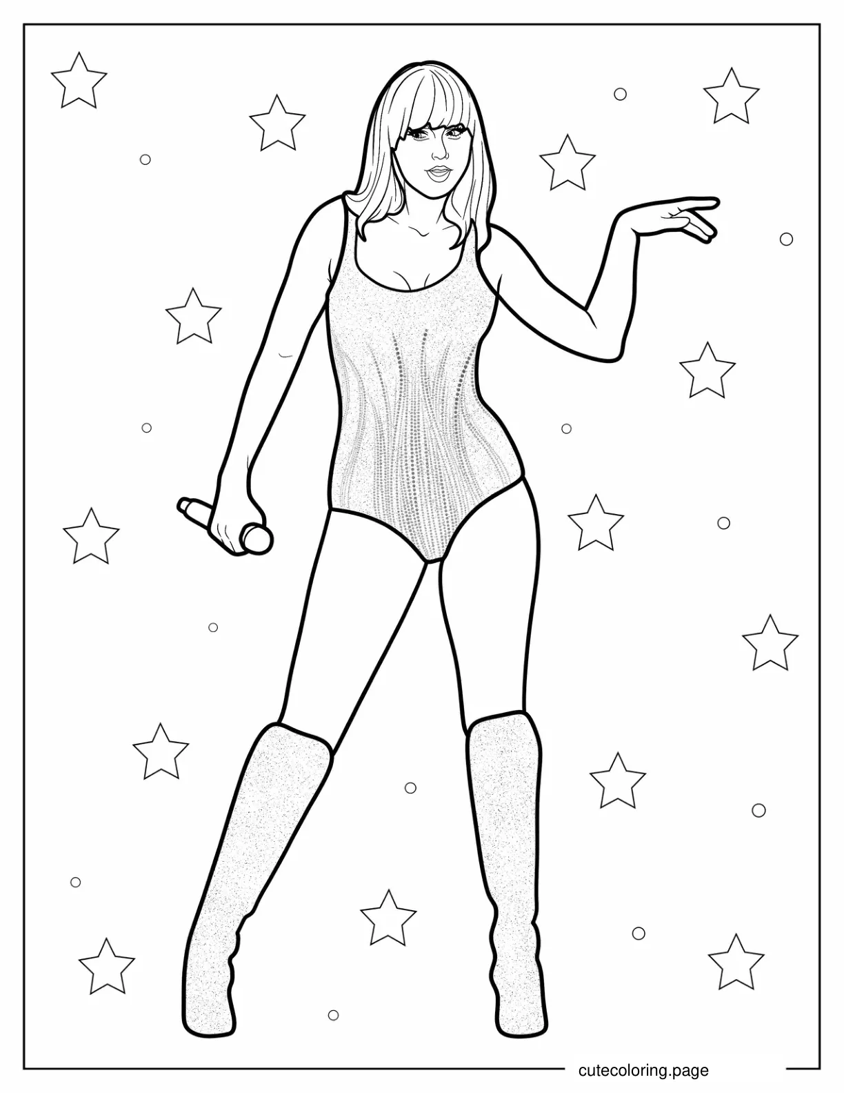 Taylor Swift Dancing On Stage coloring page