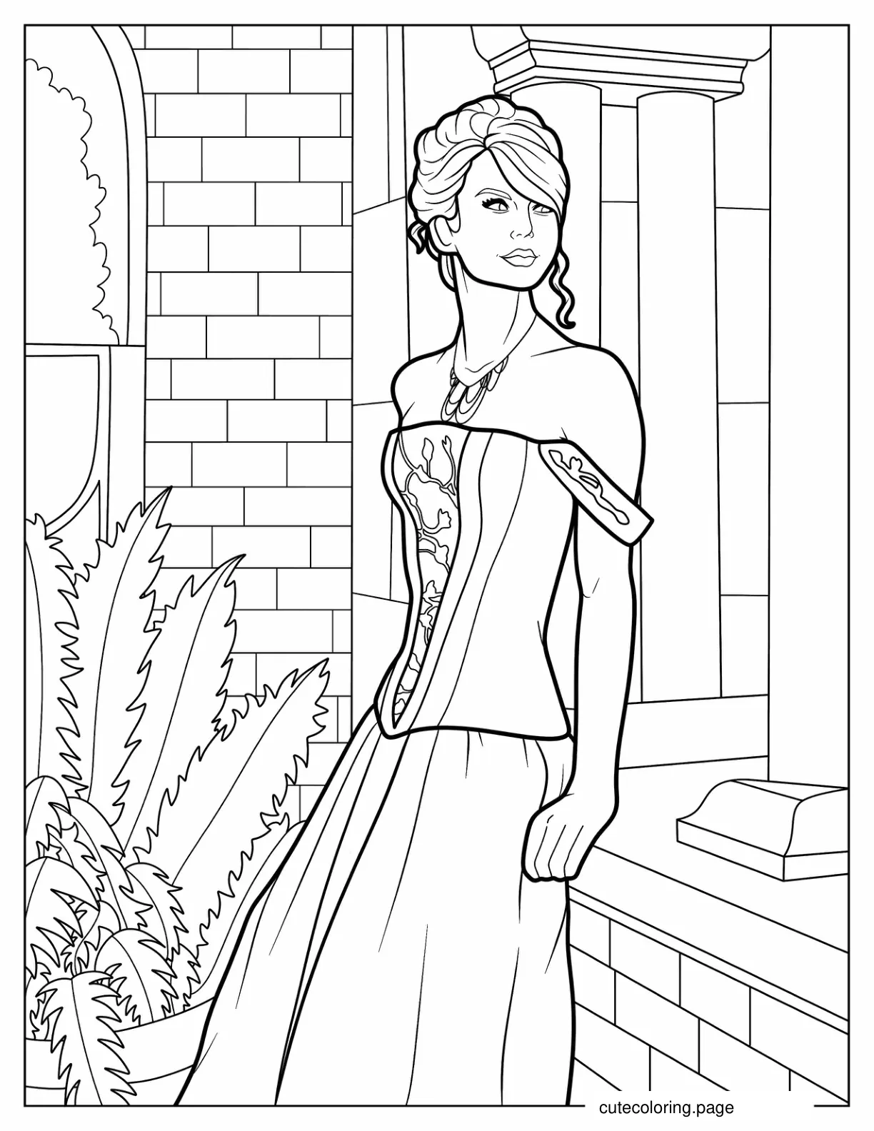 Taylor Swift In Love Story Music Video coloring page