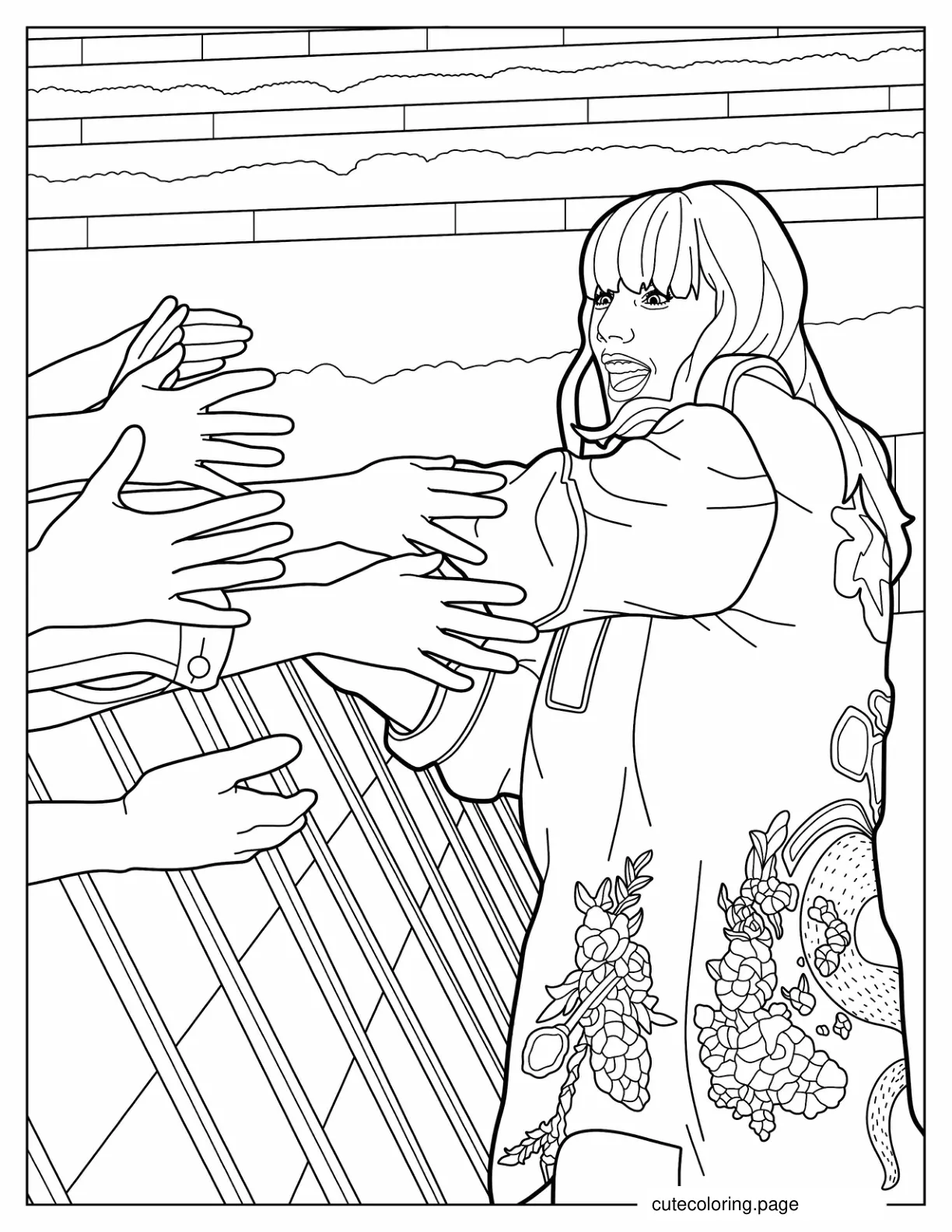 Taylor Swift Meeting Fans coloring page