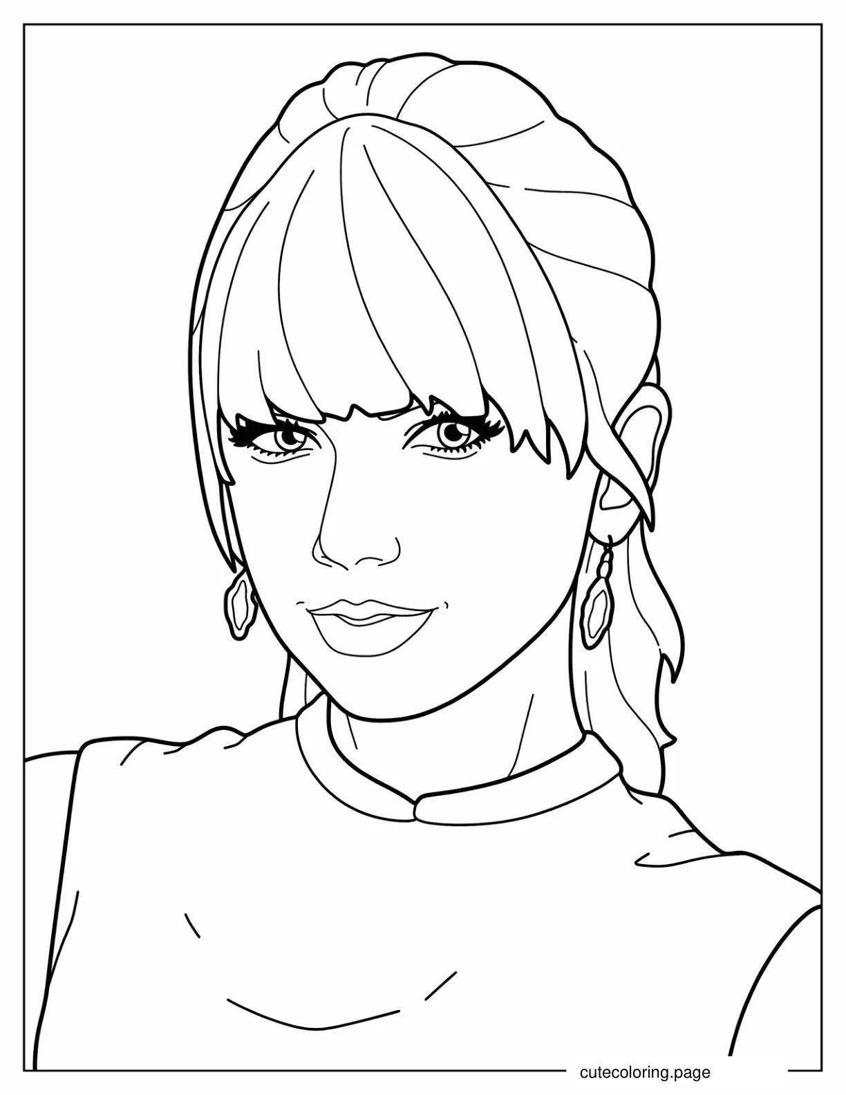 Taylor Swift_s Face Coloring Sheet For Preschoolers coloring page