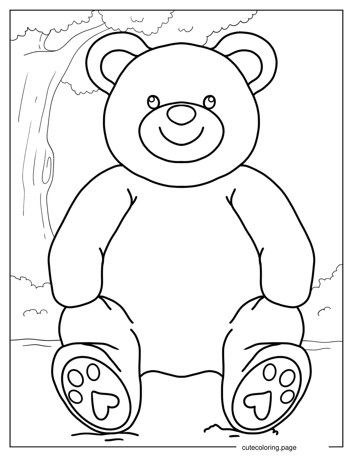 Easy Outline Of a Teddy Bear For Preschoolers coloring page