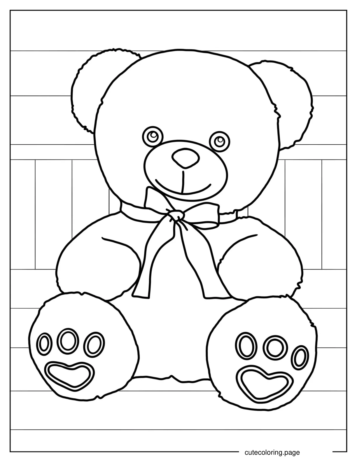 Easy To Color Teddy Bear coloring page