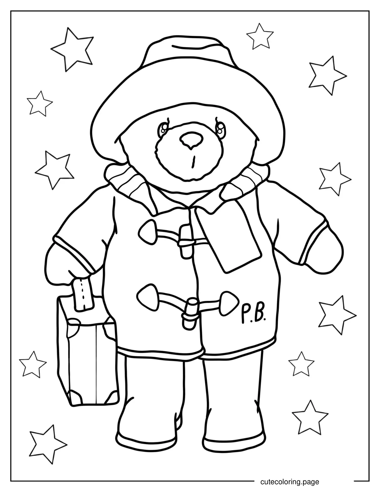 Paddington Teddy Bear Coloring Sheet coloring page