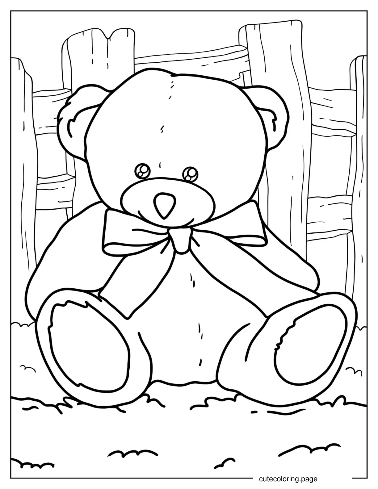 Realistic Looking Teddy Bear coloring page