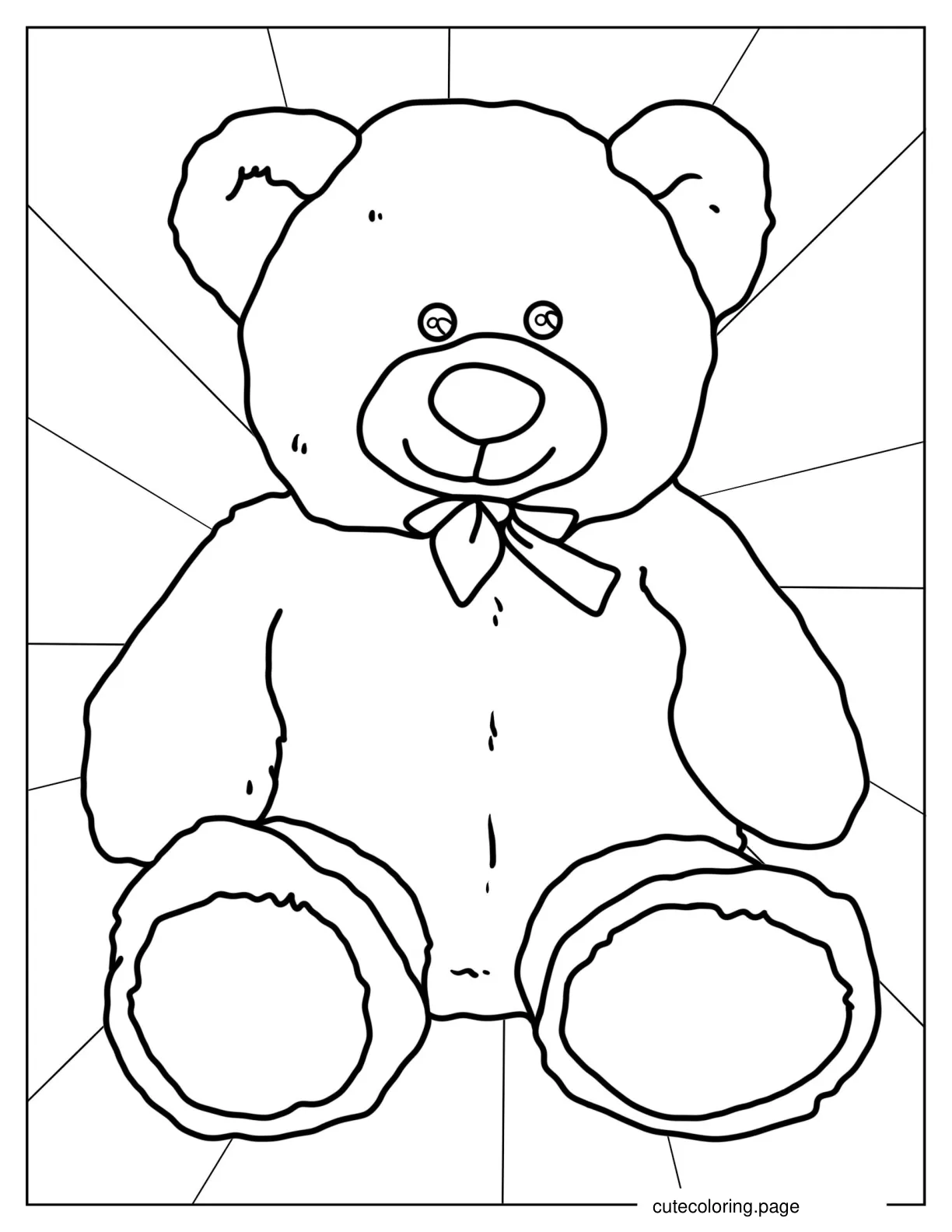 Simple Outline Of a Teddy For Preschoolers coloring page