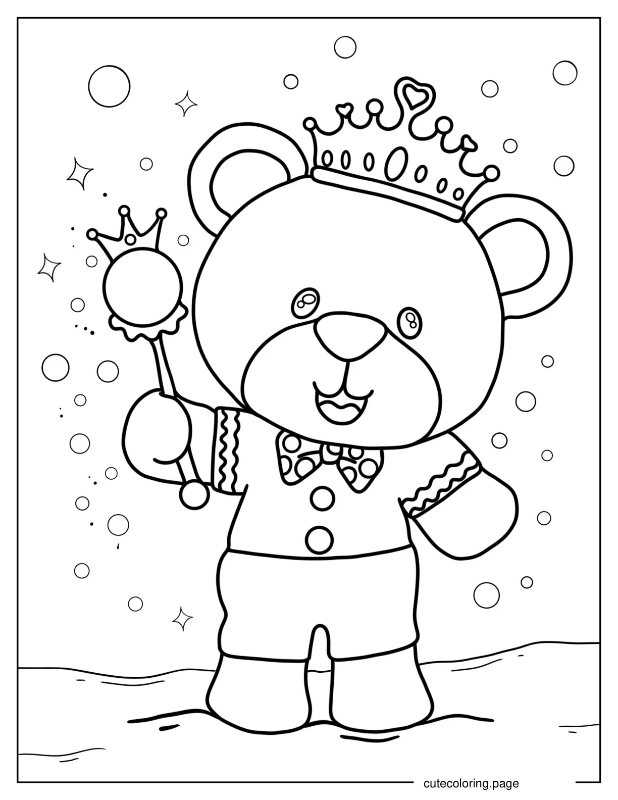 Simple Teddy Bear Drawing For Preschoolers coloring page