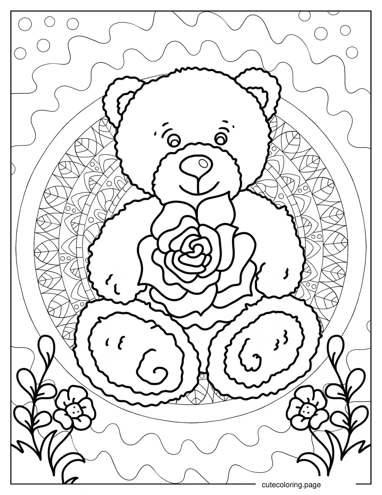 Teddy Bear Mandala For Relaxation coloring page