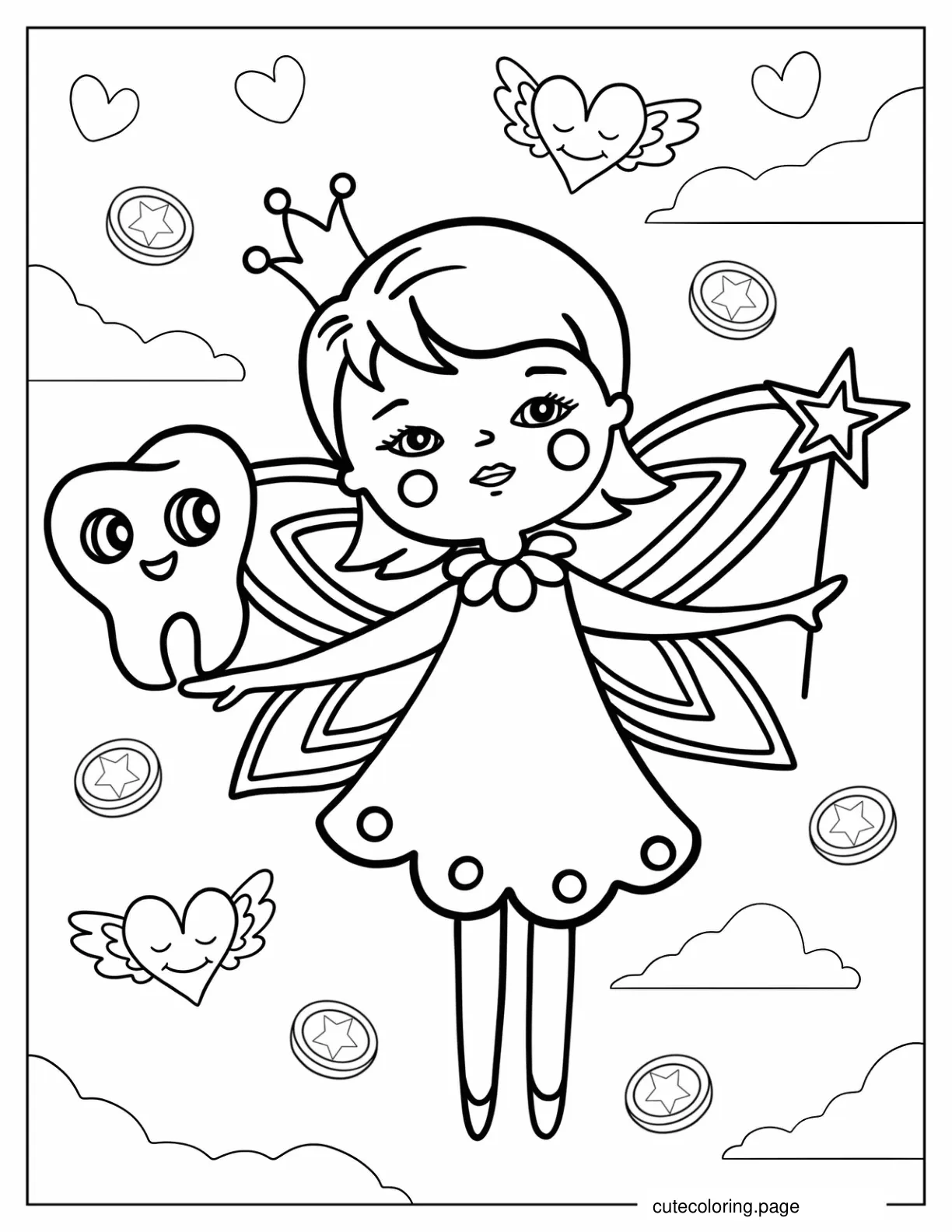 Blushing Tooth Fairy coloring page