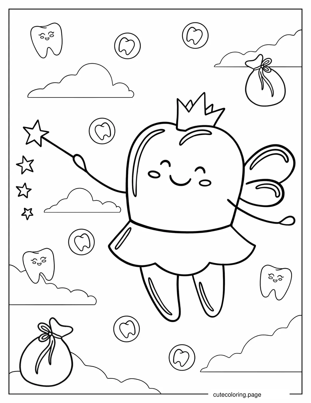 Coloring Sheet Of Ballerina Tooth Fairy coloring page