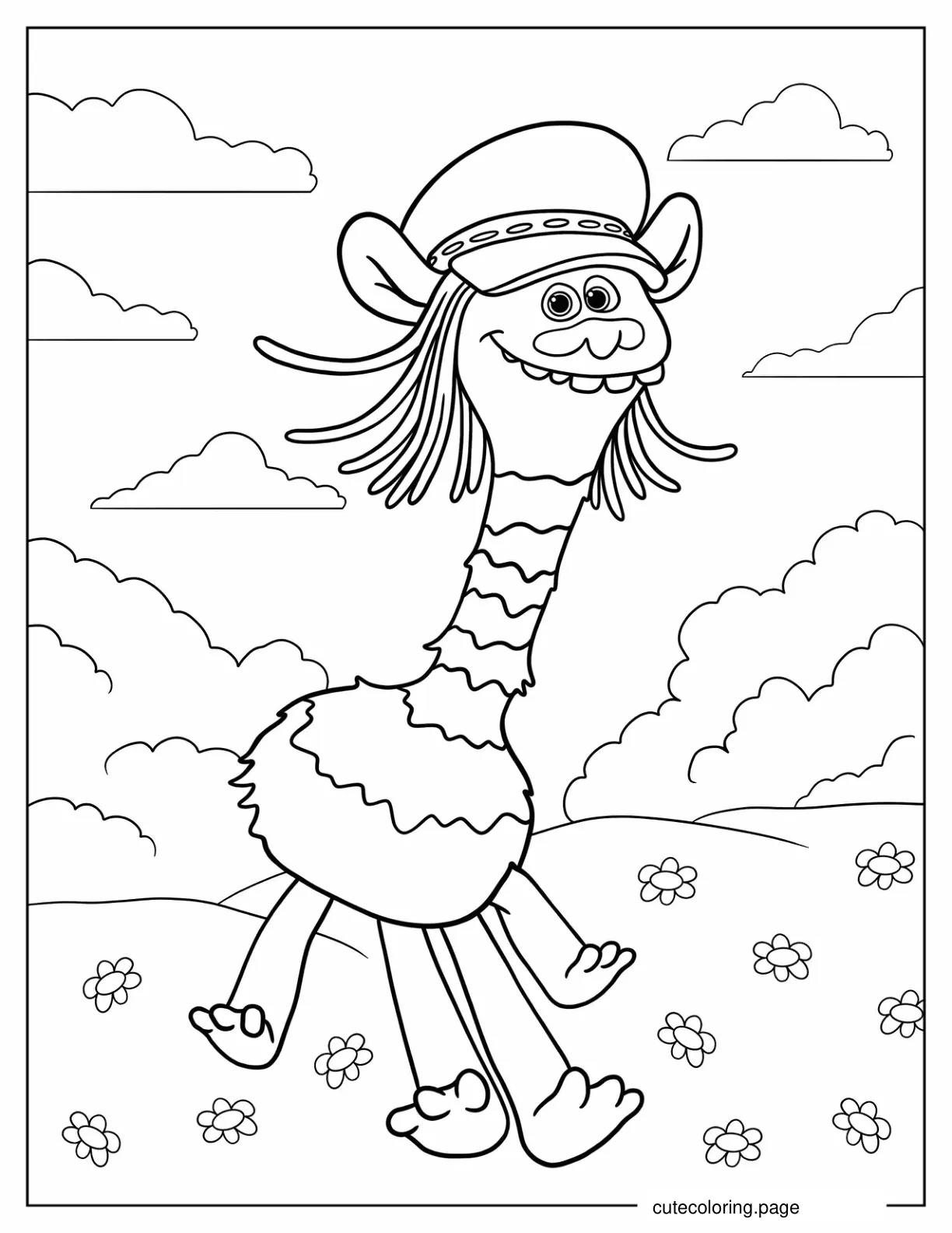 Cooper Troll Coloring Sheet For Young Kids coloring page