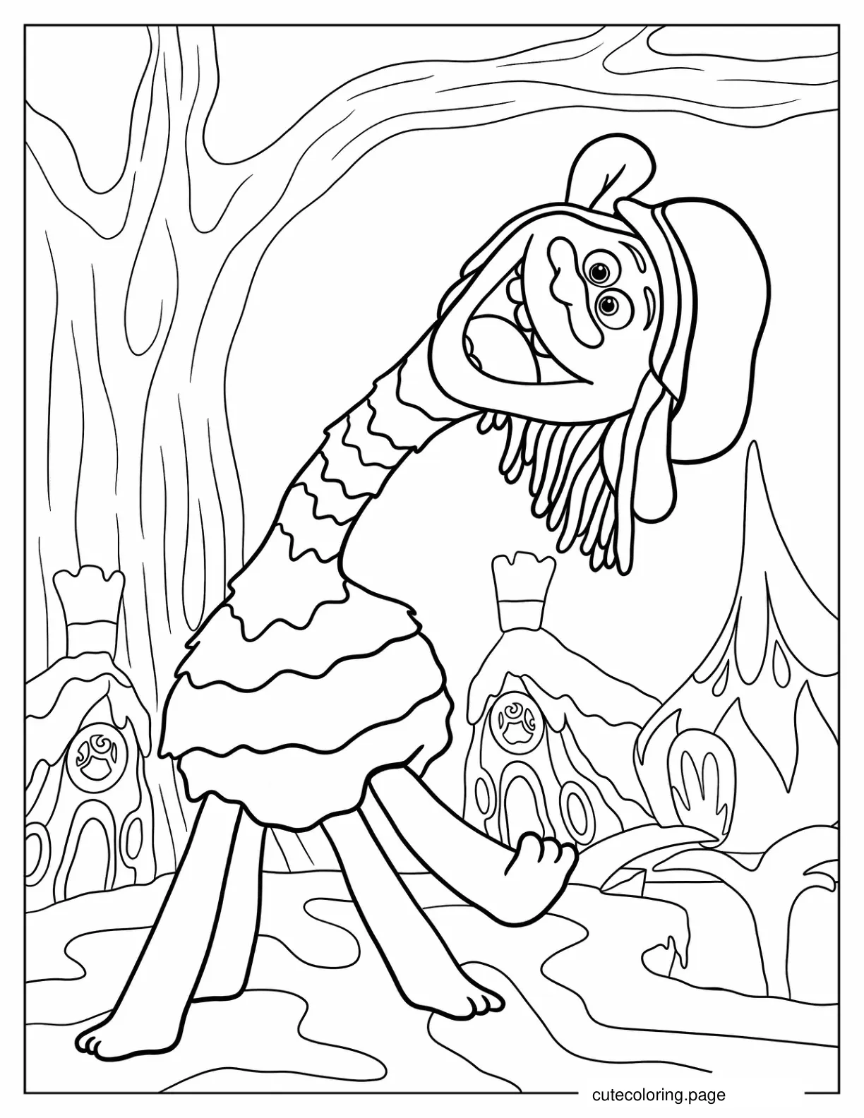 Cooper Troll Dancing coloring page