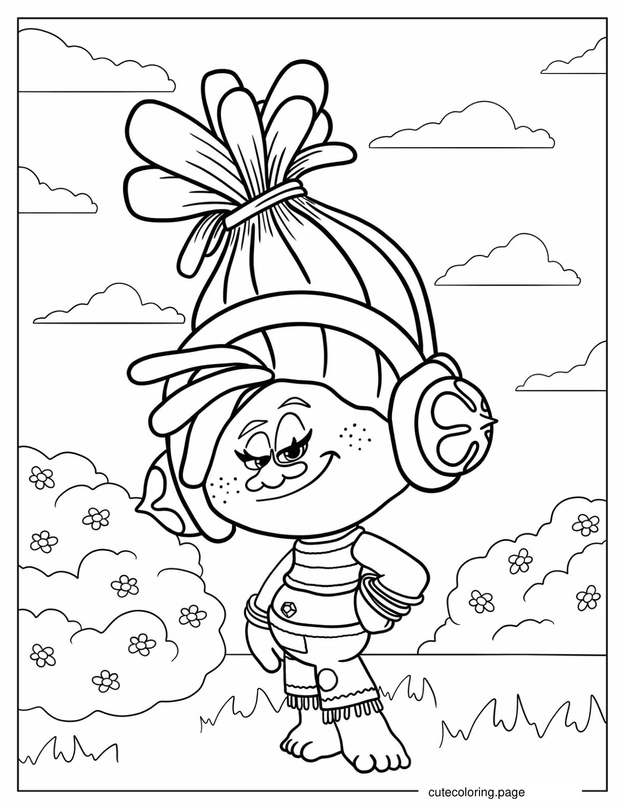 DJ Suki Troll coloring page