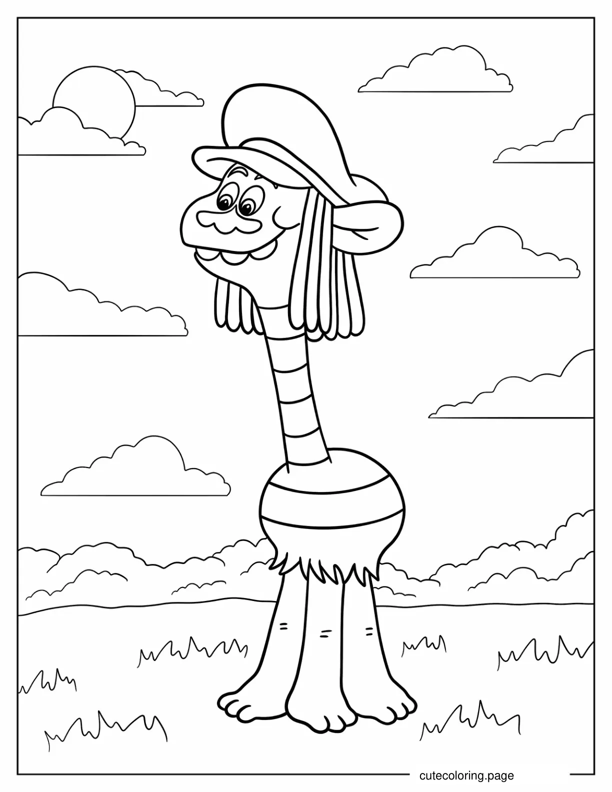 Easy Outline of Cooper Troll coloring page