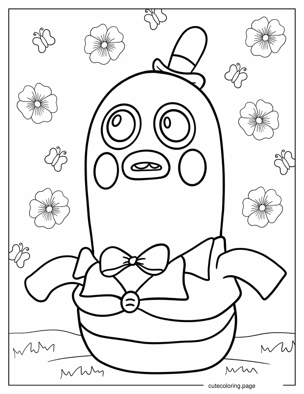 Kawaii Mr. Dinkles To Color In For Kids coloring page