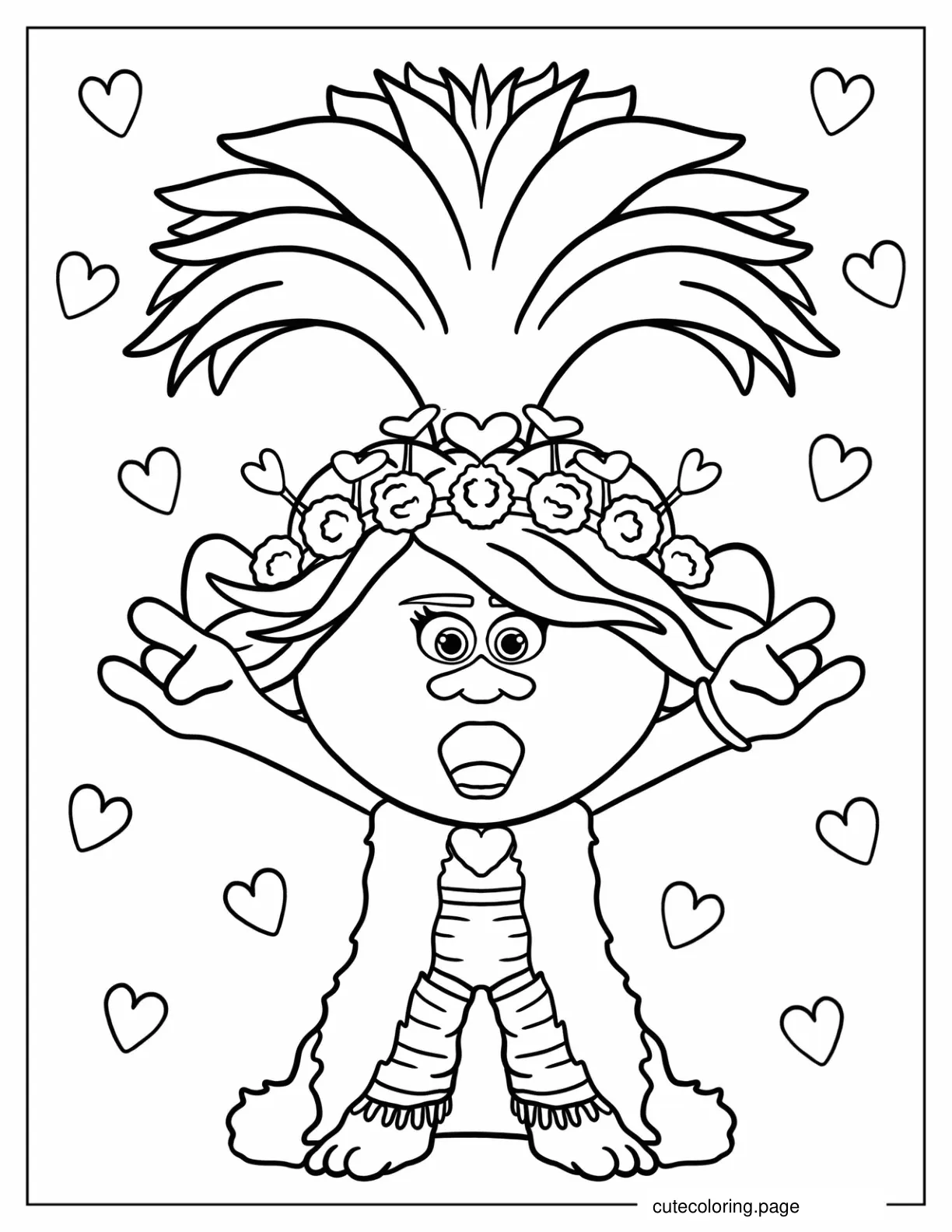 Princess Poppy In Trolls World Tour coloring page