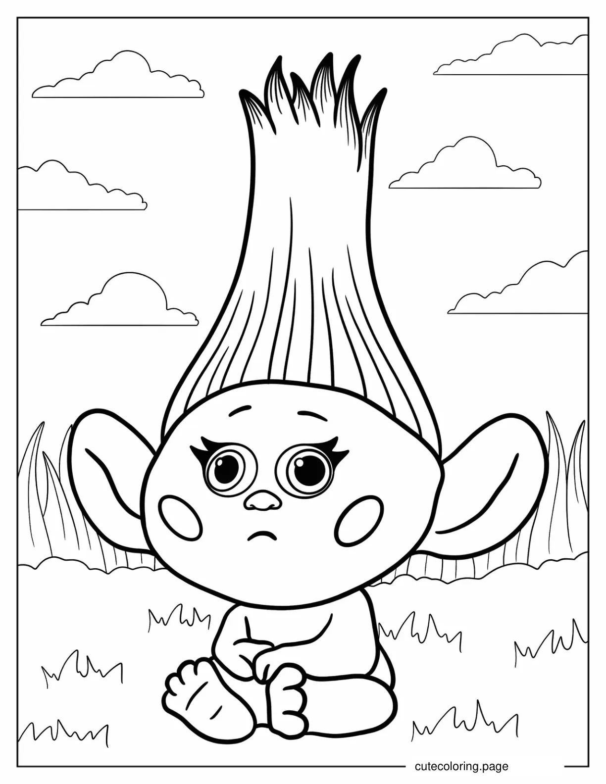 Simple Keith Troll Coloring Page for Kids coloring page