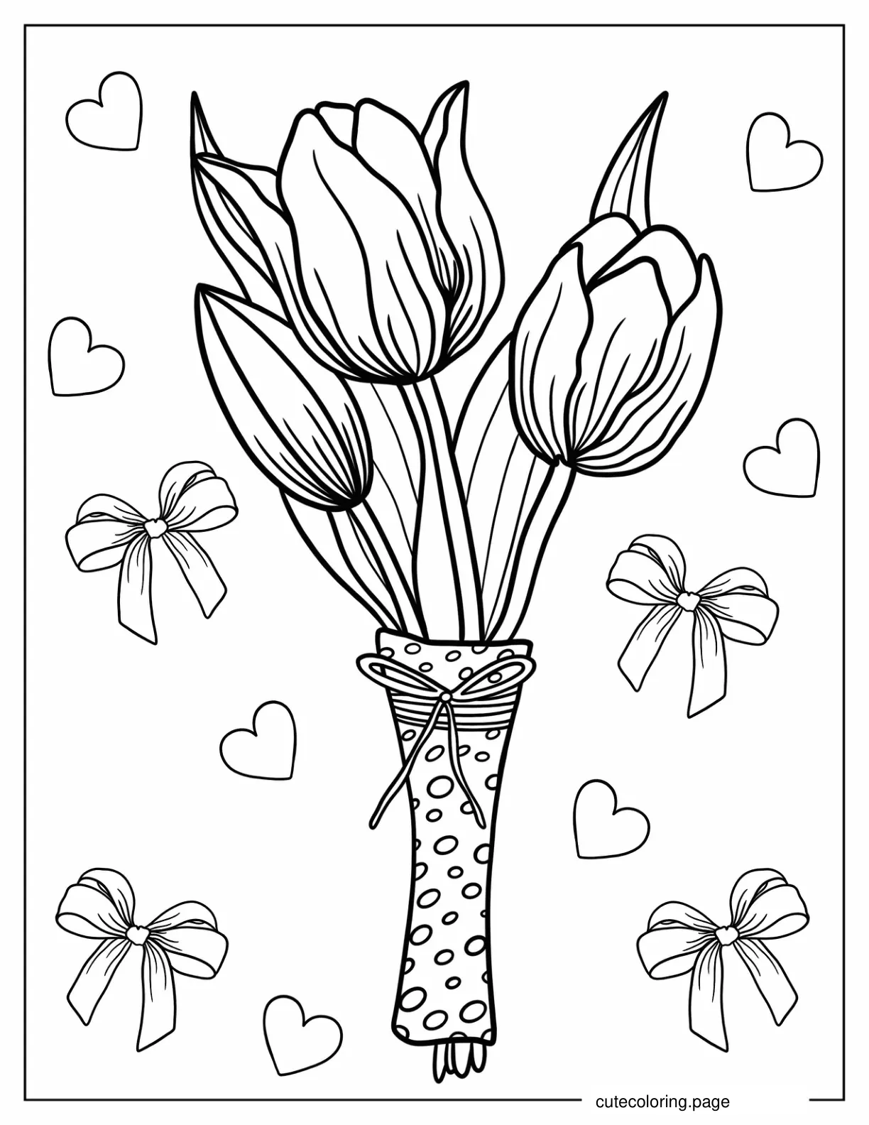 Coloring Sheet Of Large Tulip Bulbs coloring page