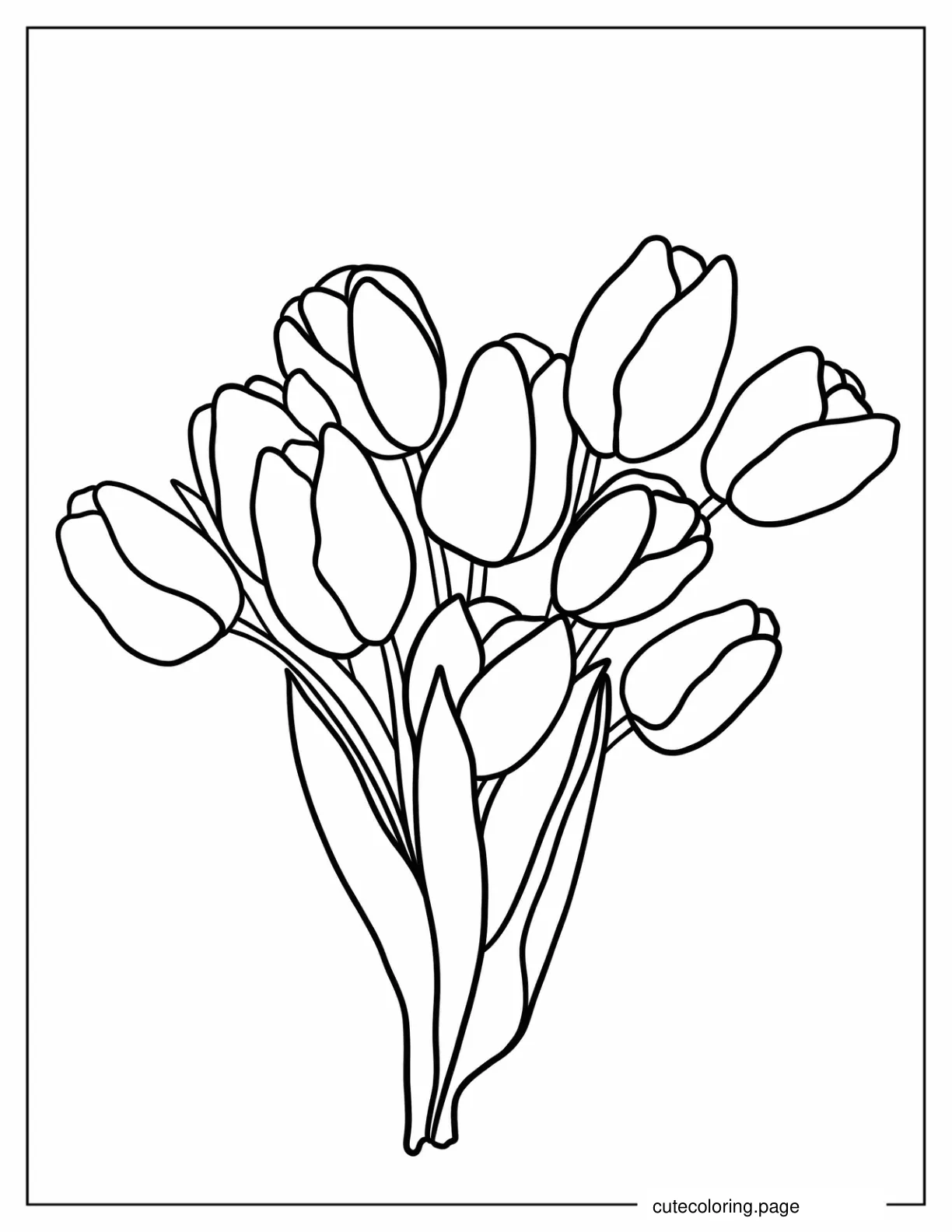 Freshly Picked Tulips coloring page