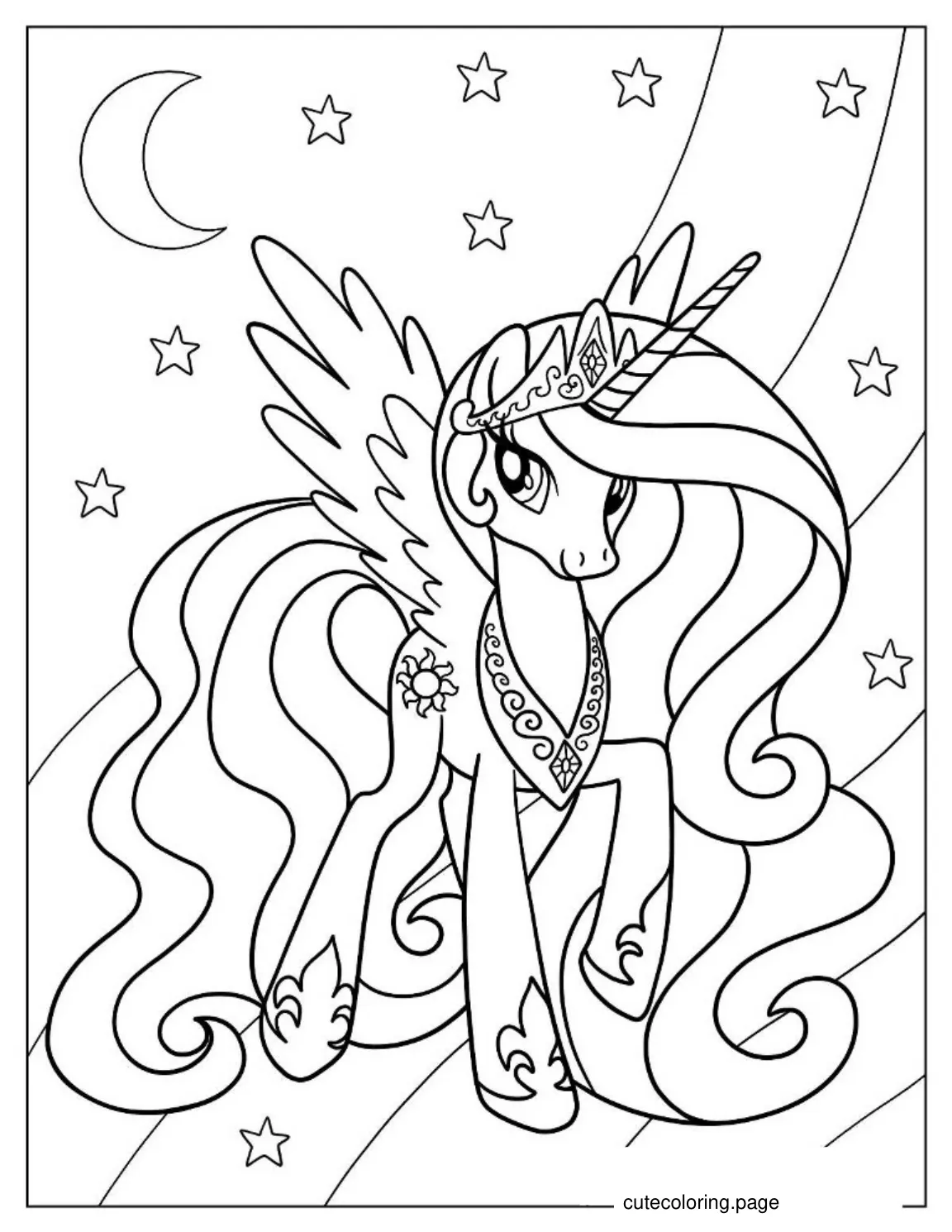 My Little Pony Unicorn Coloring Page 1 coloring page