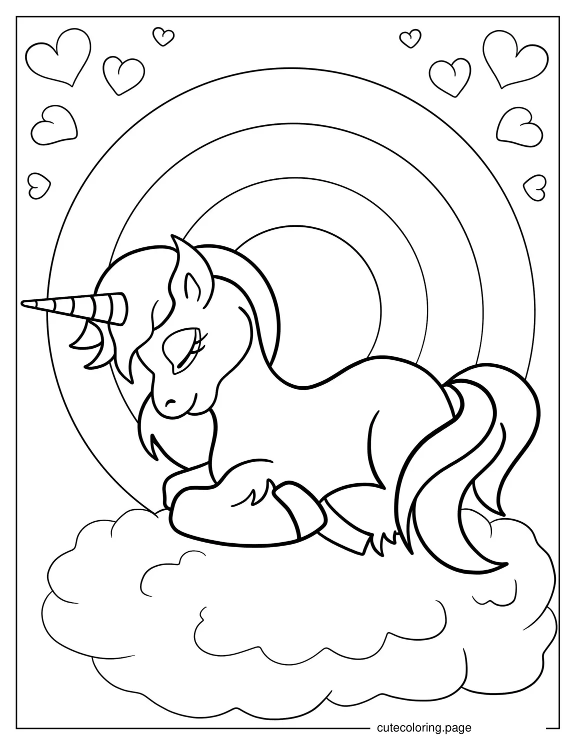 Simple Outline Of a Unicorn To Color For Kids coloring page