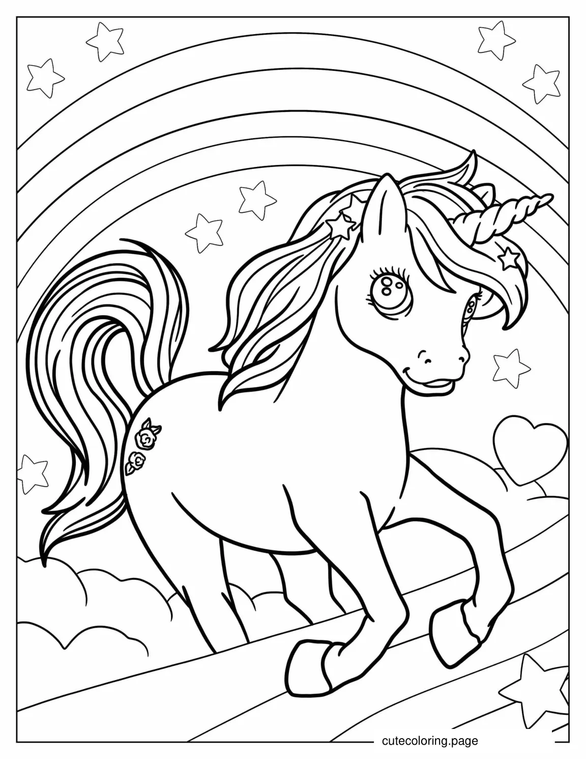 Unicorn Coloring Page For Kids coloring page