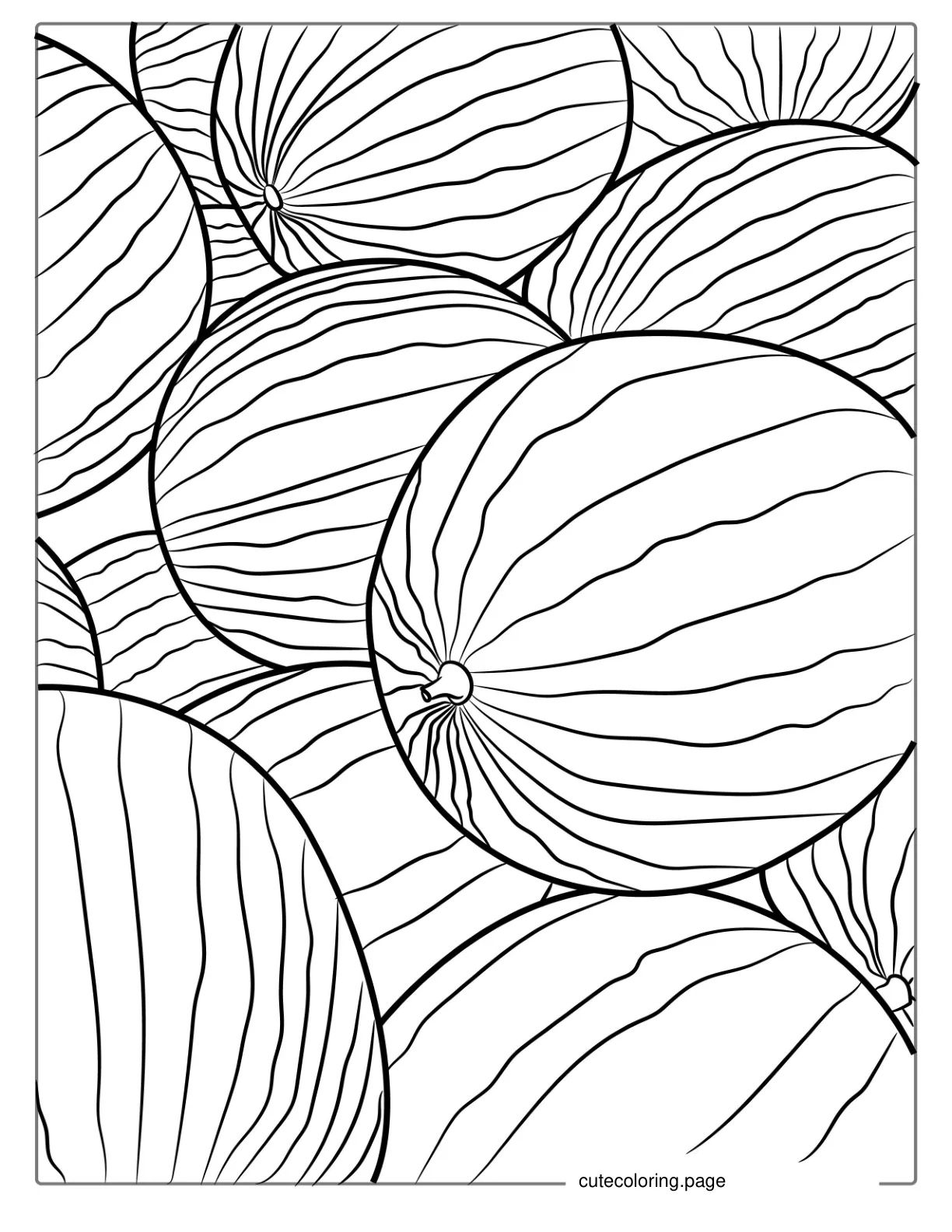 Bunch Of Watermelons Coloring For Kids coloring page