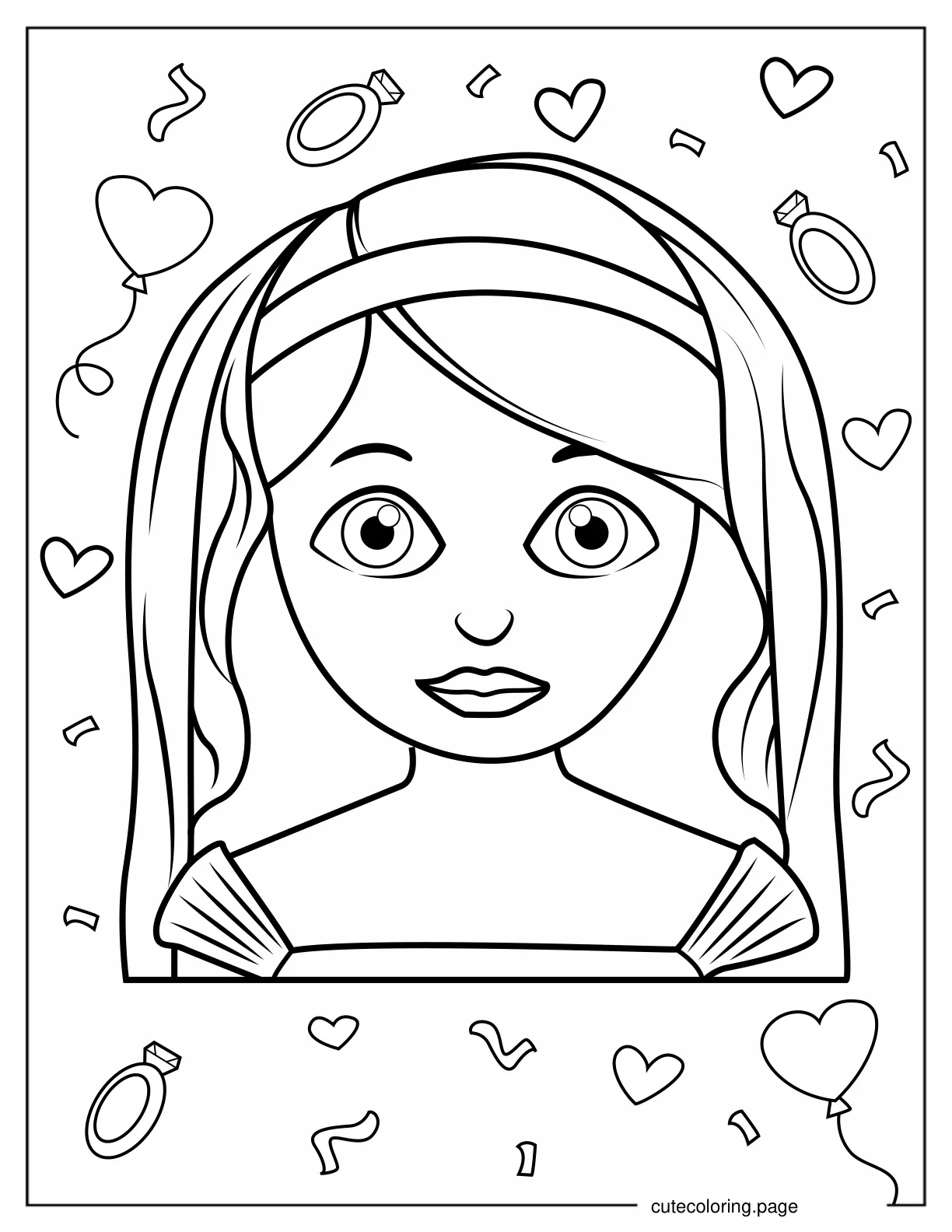 Bride Emoji Coloring Page coloring page