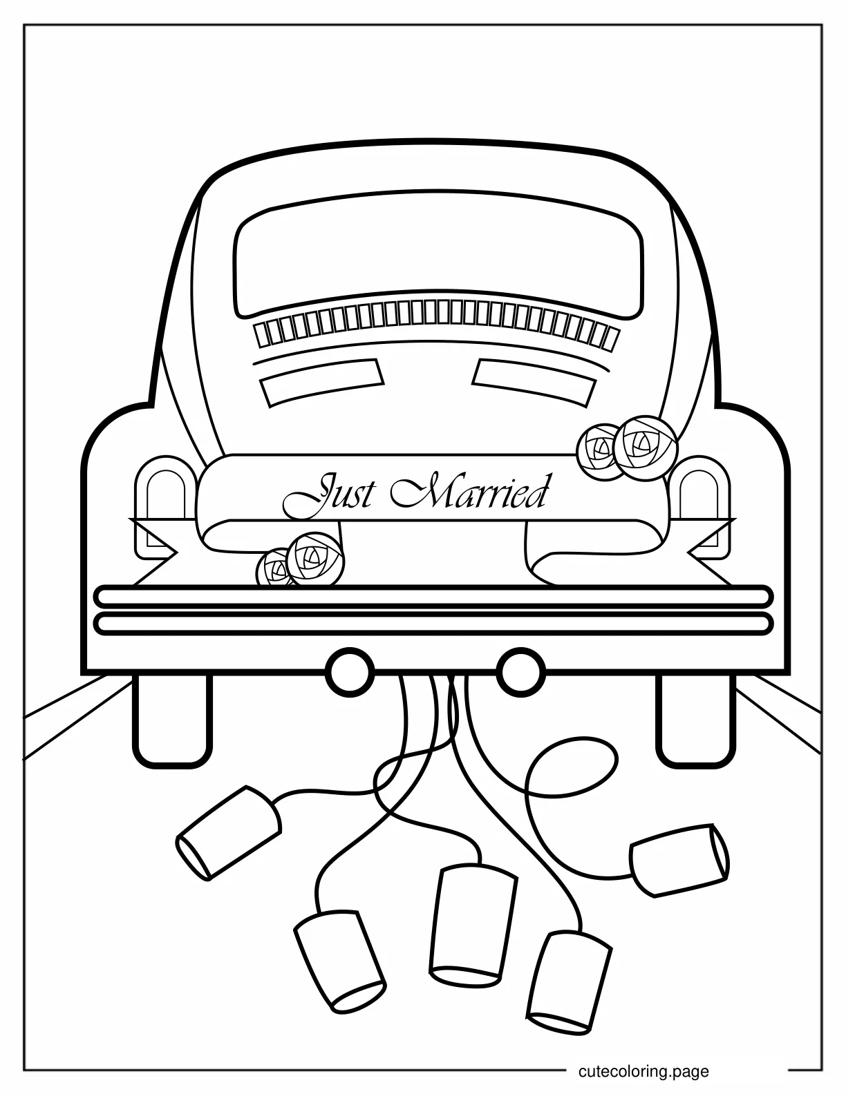 Wedding Getaway Car Coloring Page coloring page