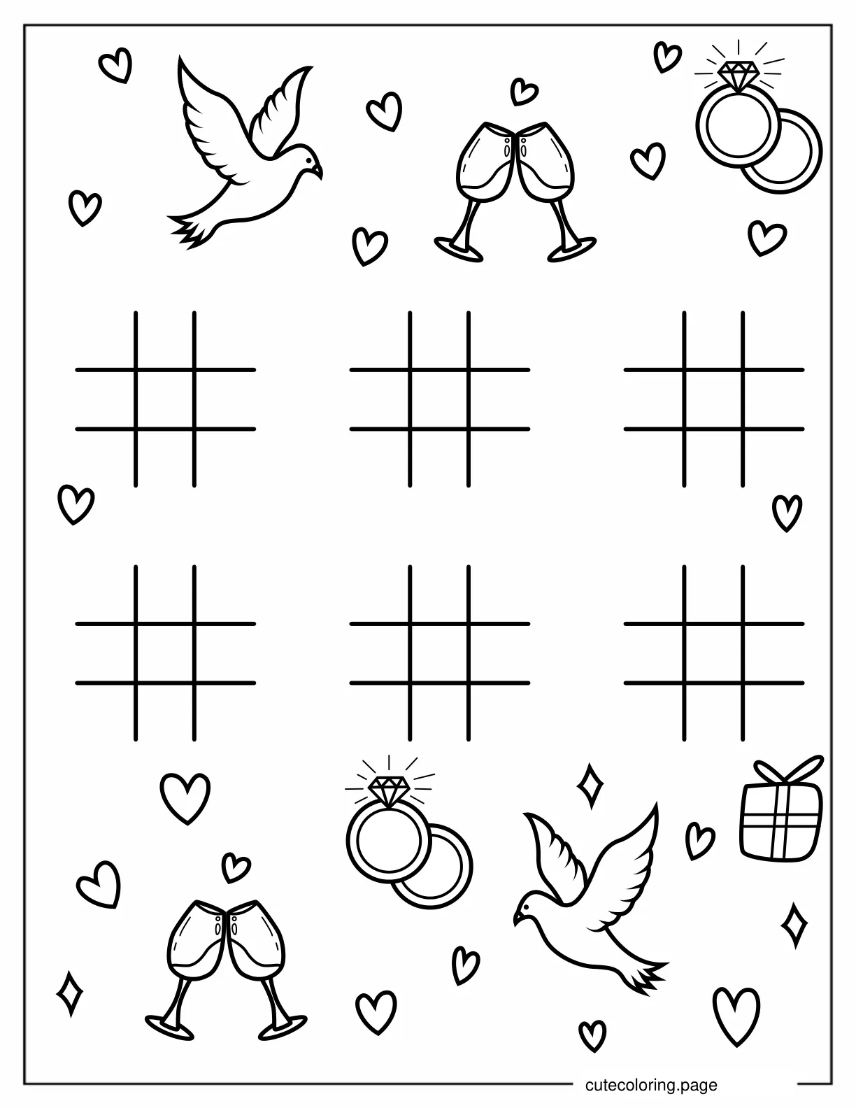 Wedding Hash Coloring Sheet For Kids coloring page