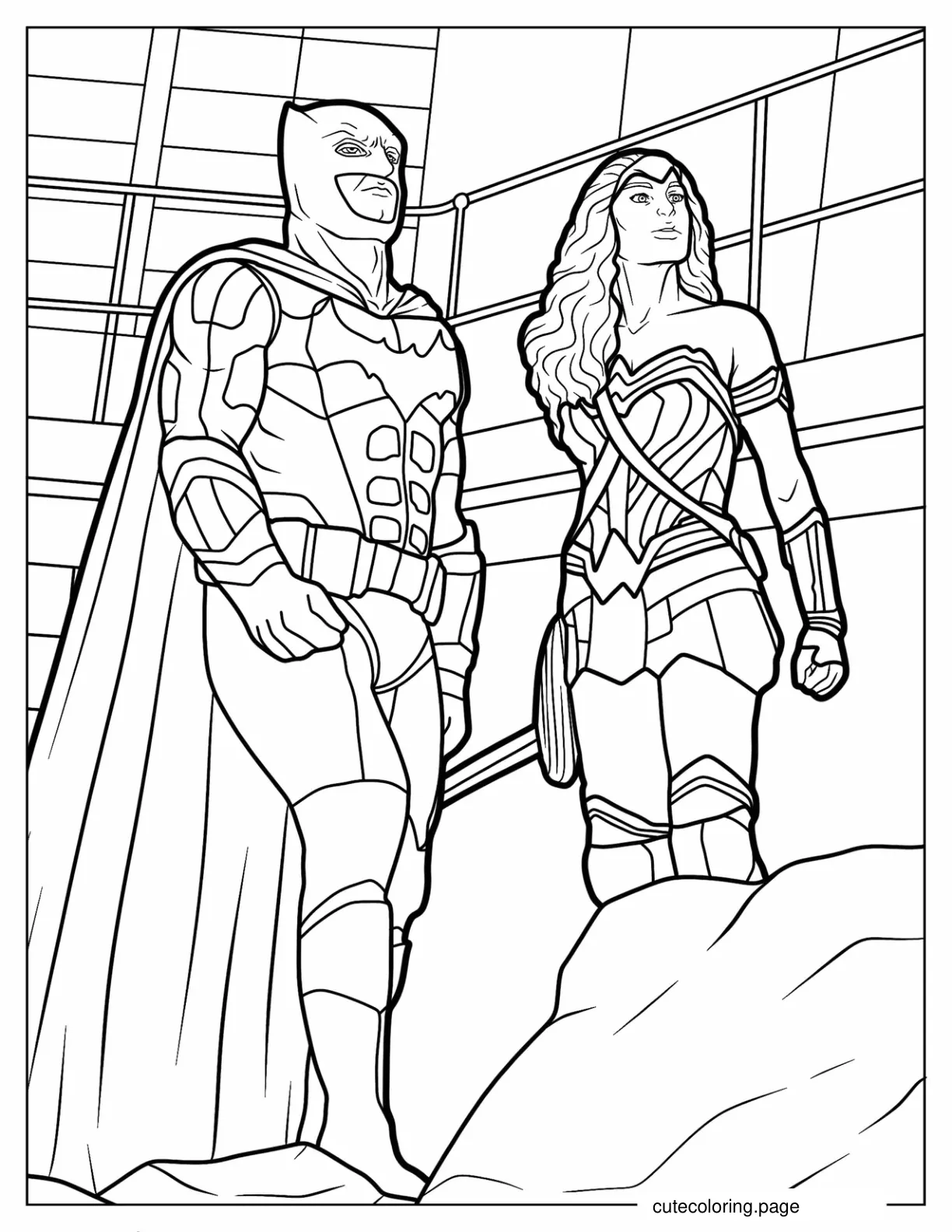 Coloring Page Of Batman And Wonder Woman coloring page