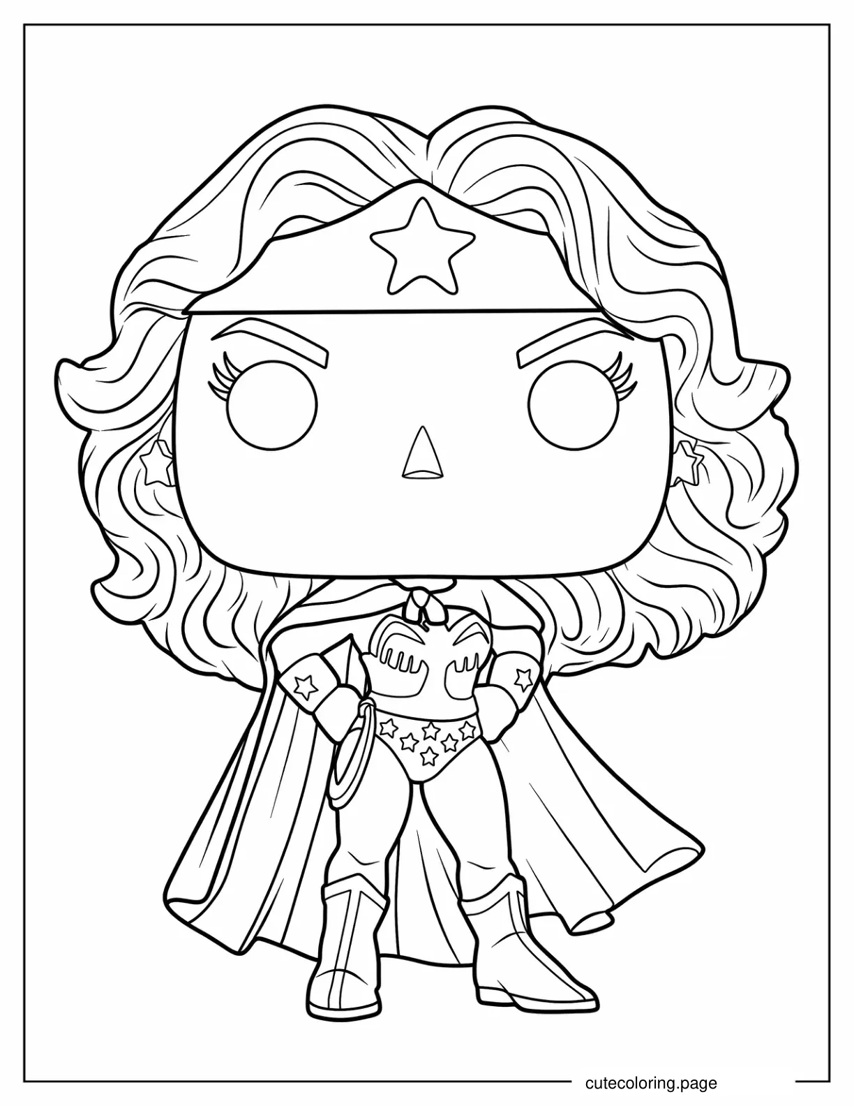 Funko Pop Wonder Woman To Color coloring page