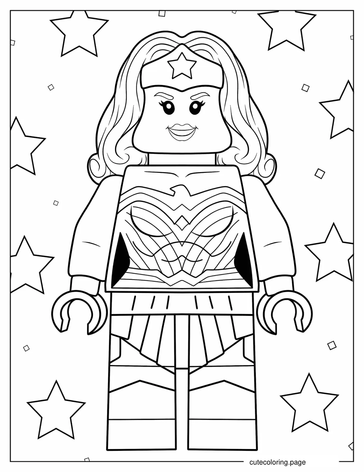 Lego Wonder Woman Coloring Sheet coloring page