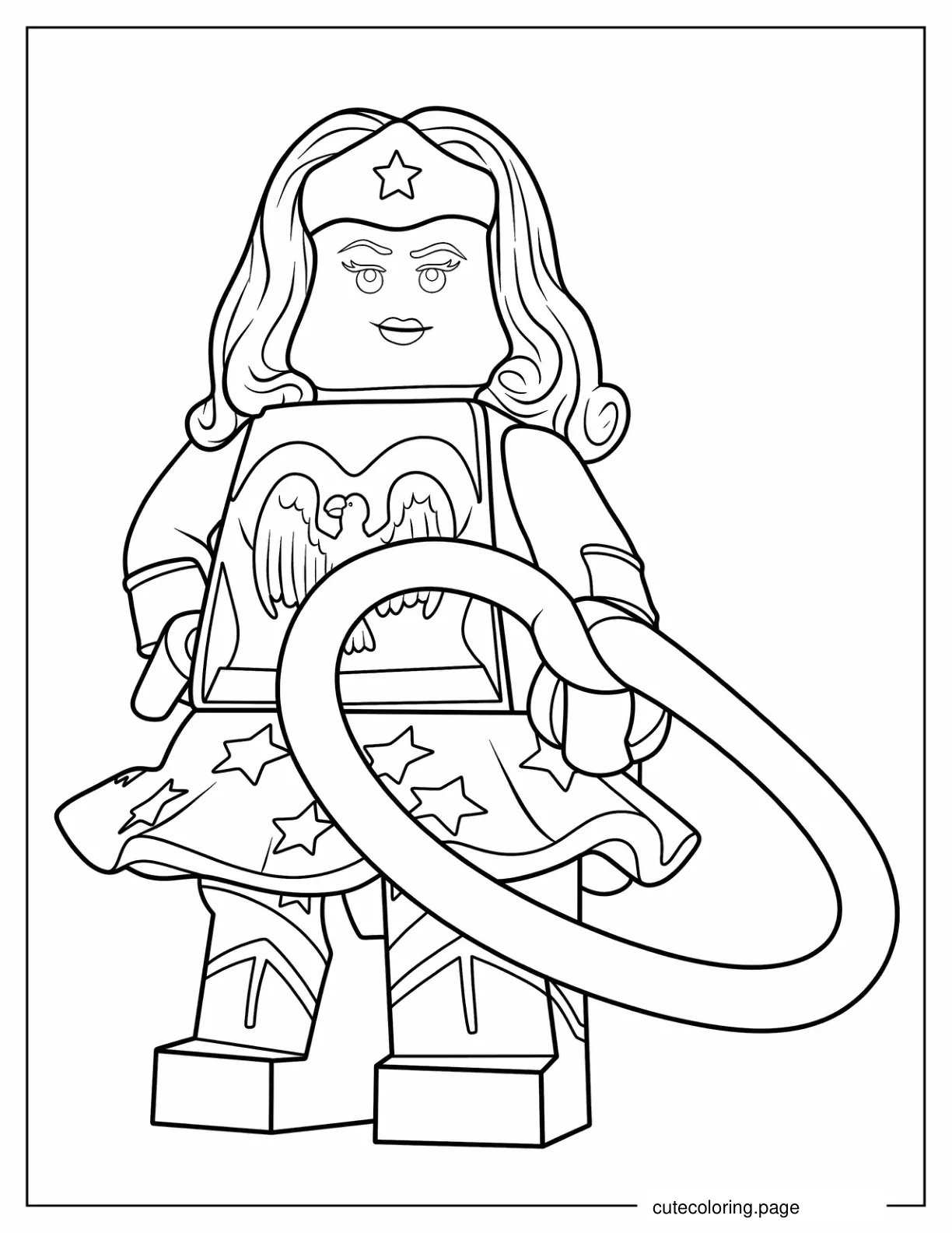 Lego Wonder Woman With Lasso Of Truth coloring page