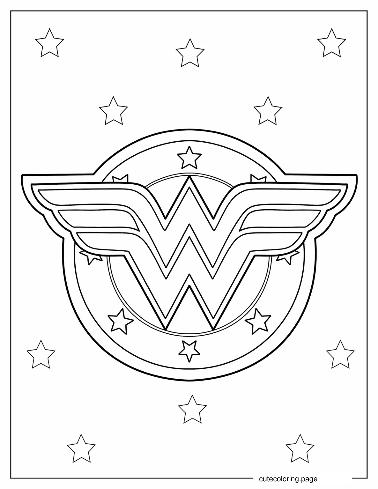 Wonder Woman Logo Coloring Page coloring page